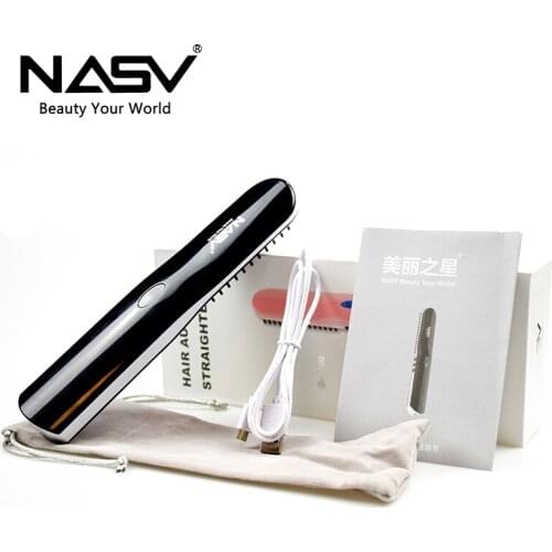 2019 New USB Portable Straight Hair Comb Fast Electric LED Indicator Hair Beard Straightener Combs Brush