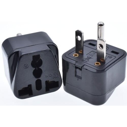 New Universal Copper CE Kr AU UK EU to US Plug Adapter 6-15P 5-20P PDU UPS Connector 15A Power Charger Convert Plug 250V Black