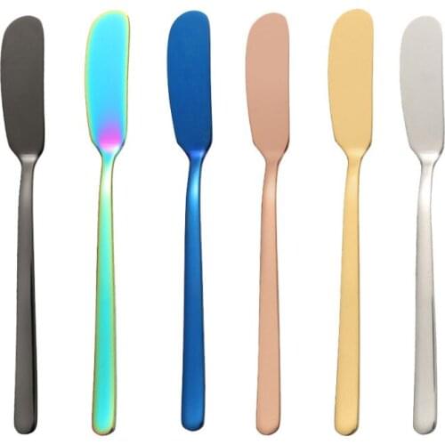 Stainless Steel Butter Knife Cheese Dessert Jam Spreaders Cream Gold Black Rose Gold Knifes Western Cutlery Breakfast Tool