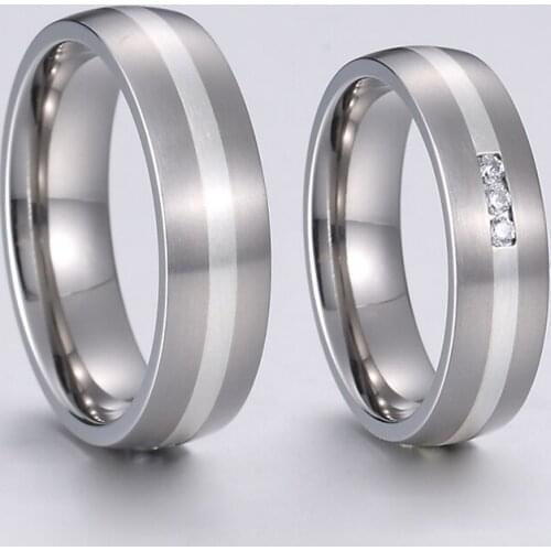 Wholesale pure titanium rings jewelry marriage Alliances couple wedding finger ring for men and women anel bague mariage anillos