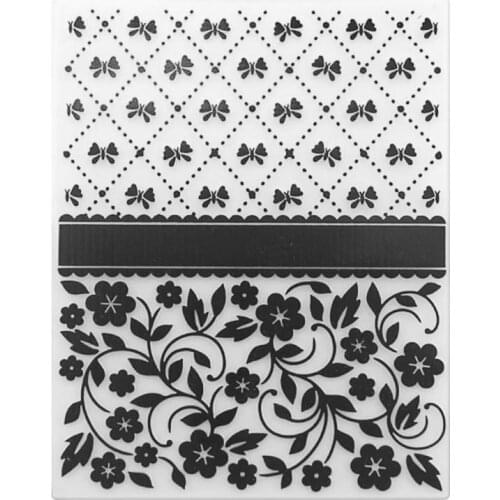 Flower Butterfly Printed DIY Scrapbooking Plastic Embossing Template Folder Stencil for Album Card Fondant Cake Decorating Tools