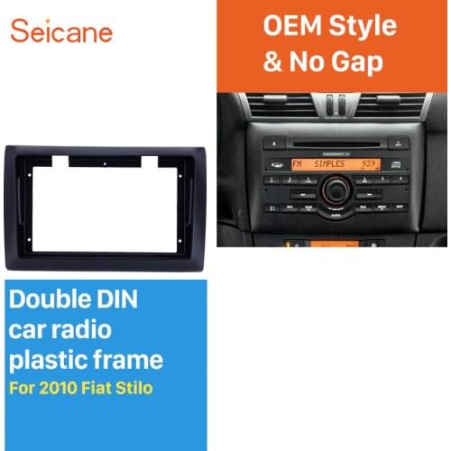 Seicane Double Din 9 inch For 2010 Fiat Stilo Fascia Frame Dash Mount Kit Trim Panel