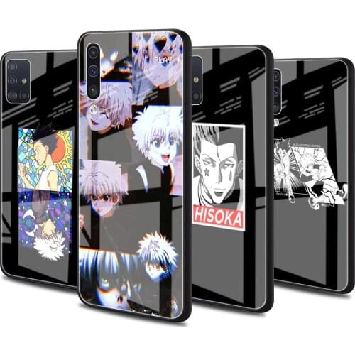 Luxury Glass Cover for Samsung Galaxy A51 A50 A71 A70 A21s A31 A10 A40 A41 A52 Tempered Phone Case Hunter X Hunters