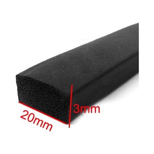 3m x 20mm x 3mm self adhesive flat epdm rubber foam cabinet door window seal strip crashproof weatherstrip sound insulation