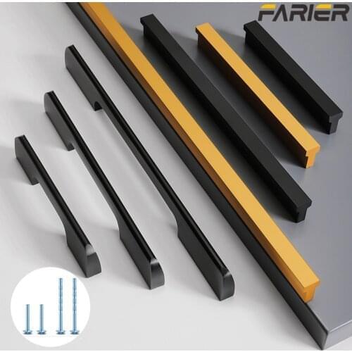 Modern minimalist closet cabinet door kitchen drawer solid gold door handle T-shaped closet handle