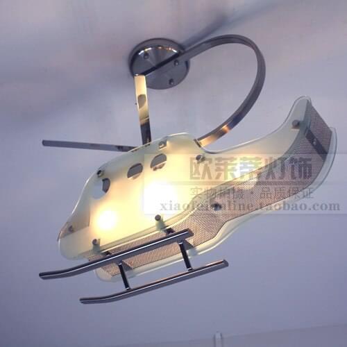 Modern Fashion LED Children room Helicopter Ceiling Light Glass Stainless Steel ceiling light 110-240V