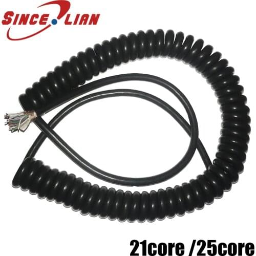 21 Core 25 Cores Spring Spiral Wire Cable Coiled Line for CNC Handheld Encoder Manual Pulse Generator MPG Extensible Wire