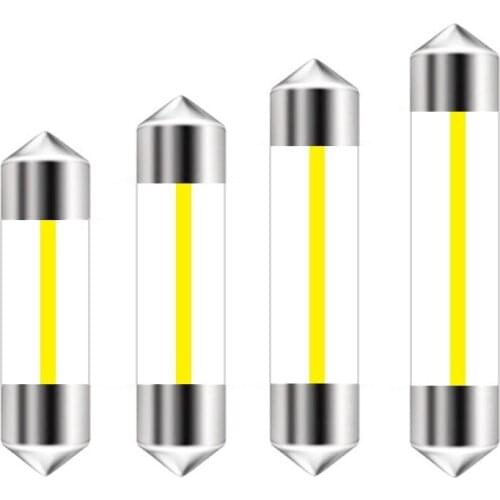 10PCS Festoon C5W LED Bulb 360 Degree Filament 12 Chips COB LED Glass Case Car Interior Light Auto Dome Lamp Car Lights Parts