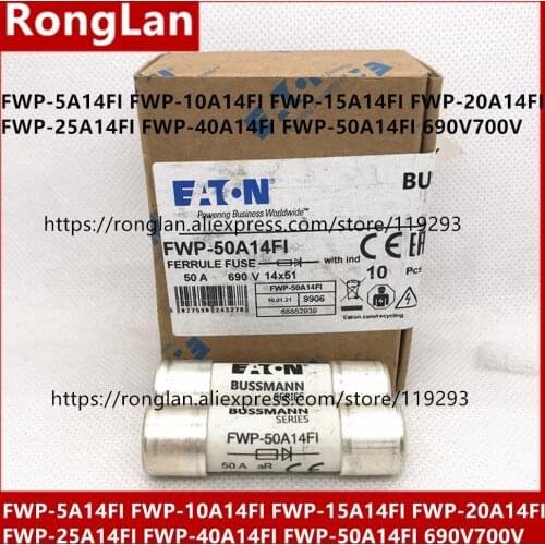 [SA]US Bussmann Fuses FWP-50A14FI 50A 690V 700V 14 * 51mm with instructions--5PCS/LOT