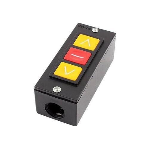 Rolling Door Up Down Stop 3 Button Black Plastic Shell Push Button Switch