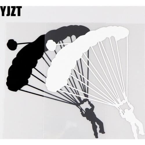 YJZT 15.6X13.6CM Paragliding Extreme Sports Decoration Funny Car Sticker Vinyl Decals Black / Silver 10A-0096