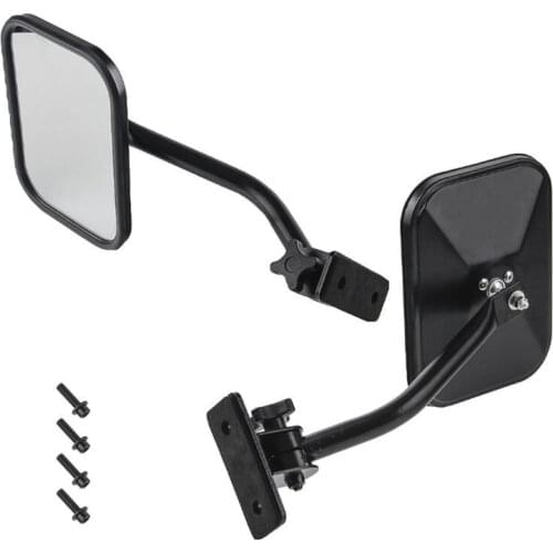 Doors Off Mirrors For Jeep Wrangler Tj, Jk, Lj Quick Release Side Mirrors Black 2Pack