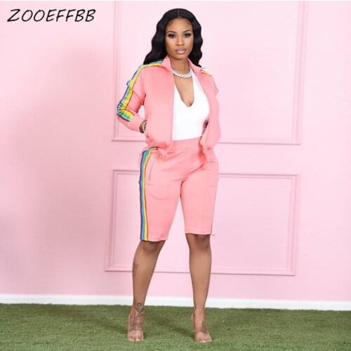 ZOOEFFBB Plus Size Spliced Short Set Zipper Up Top Biker Shorts Festival Fall Outfits Women Trendy Tracksuit Street 2 Piece Sets