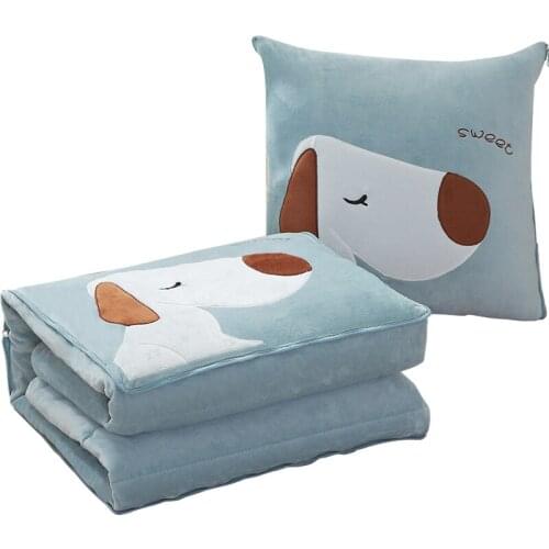 Winter thickened car coral blanket nap cushion pillow dual purpose machine washable