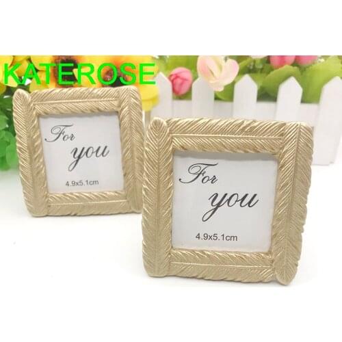 12PCS Gold Feather Photo Frame/Place Card Holder Golden Wedding Baby Party Decoration Table Number Holders