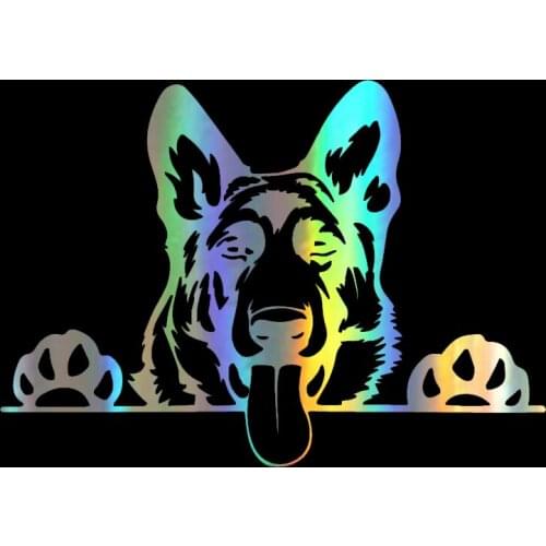 16.8*11.9CM Car Stickers German Shepherd Dog Stickers Funny Animal Car Styling JDM Car Sticker Funny Sticker On Cars