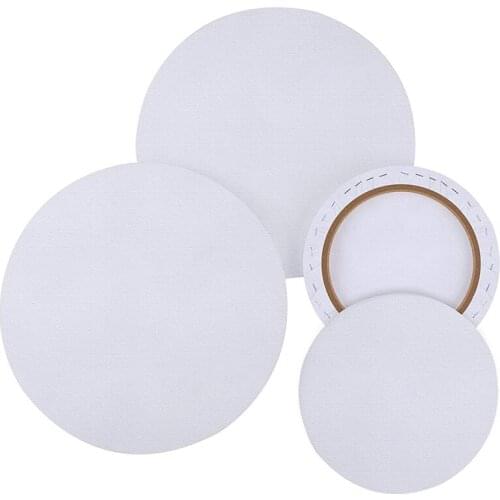 4 Pack Round Pre-Stretched Canvas Primed Canvas Boards for Painting Artist Canvas Professional Stretched Boards