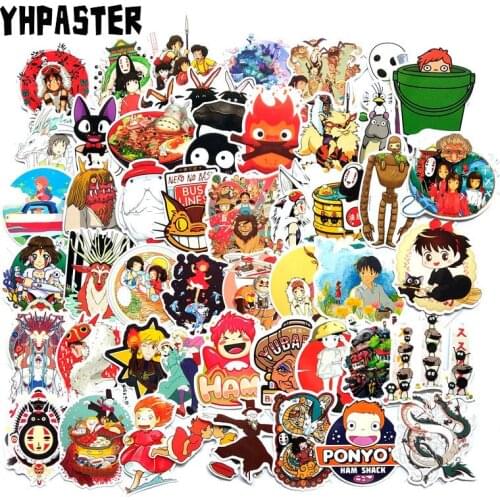 100pcs/Set Miyazaki Hayao Stickers Spirited Away My Neighbor Totoro For Refrigerator Laptop Skateboard Album Motorcycle
