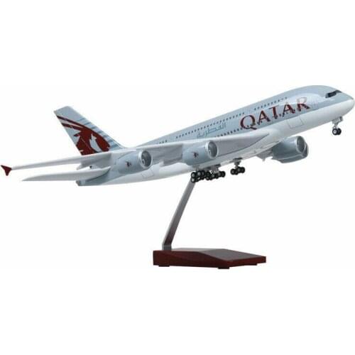 A380 1/160 Passanger Plane Qatar Airplane Aircraft Plane Model With Voice Light Child Toy Gifts