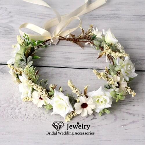 CC Flower Hairband Wedding Accessory Women Hair Ornaments Headbands Engagement Jewelry Bridesmaids Garland Trendy Headwear at121