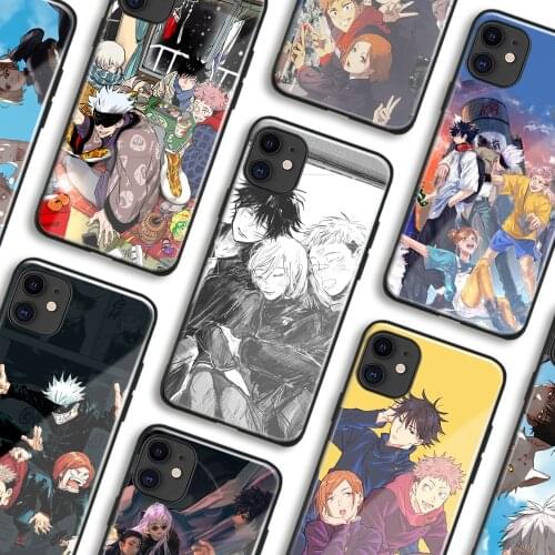 Yuji Megumi Nobara Jujutsu Kaisen Anime Phone Cases For IPhone 11 12 Mini Pro XS Max 6s X XR 6 7 8 Plus SE Soft TPU Glass Cover