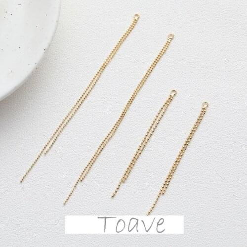 Gold-covered double round bead chain tassel chain pendant diy earrings hand-made material accessories