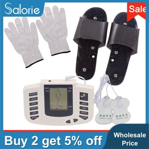 Electrical Muscle Stimulator Full Body Relax Therapy Massager Slippers/gloves Pulse tens Acupuncture Slimming Massage 16-36 pads
