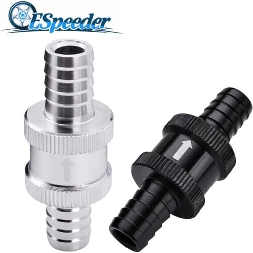 ESPEEDER 1/2" 12mm Aluminium Alloy Oil Petrol Diesel Water One Way Check Valve Fuel Non Return Check Valve One Way