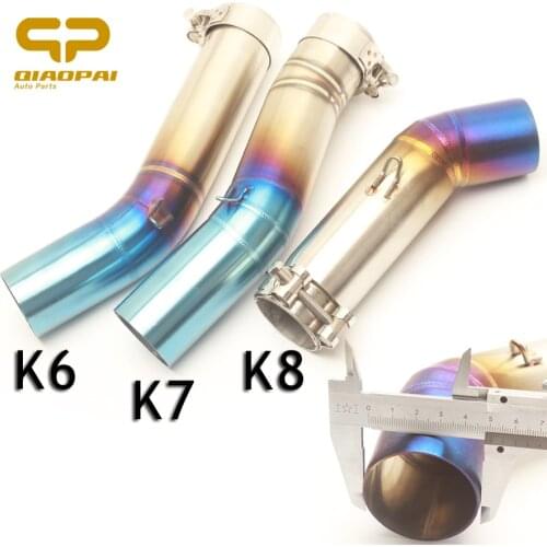 Motorcycle Exhaust Slip on Middle Tube Stainless Steel Pipe Adapter Muffler For Suzuki gsxr 600 K7 K8 K6 GSXR700