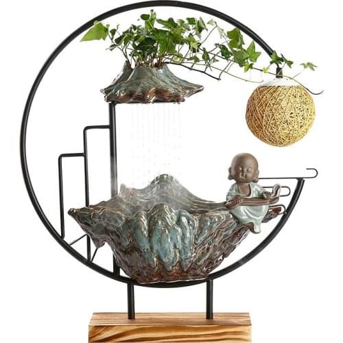 Creative Decoration Office Decoration Lucky Water Fountain Fortune Transfer Humidifier Living Room Home Decoration