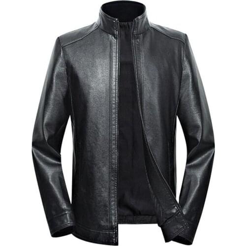 Large size mens leather jacket 5XL 6XL 7XL 2021 spring and autumn zipper male sheep leather leather jacket father jacket