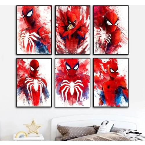 Marvel Movie Canvas Paintings Spiderman Superhero Poster and Print Cuadros Avengers Wall Art Picture Kids Room Home Decoration