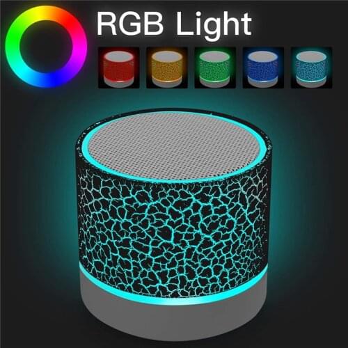 LED Light Portable Mini Wireless Bluetooth Speakers Mp3 Fm USB Aux Mic TF SD Blue Tooth Bass Music for Tablets Phone Loudspeaker