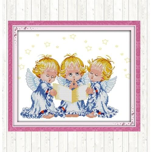 The Praying Angel Cross Stitch Kits 11CT 14CT Cross Stitch Set Embroidery Handmade Needlework Package Home Decor DMC Floss Kits