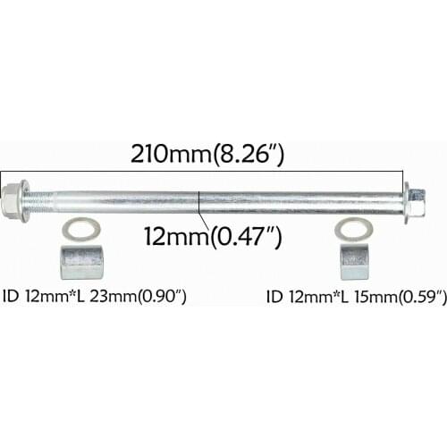 12mm 210mm Rear Wheel Axle With Spacers For 125cc 140cc 150cc Dirt Pit Bike