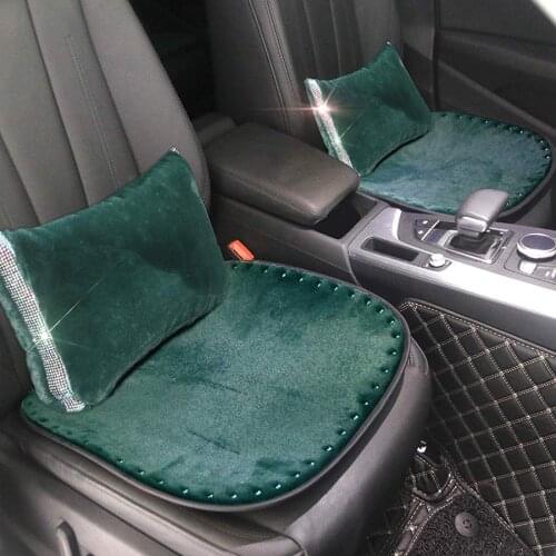 Luxury Winter Fur Car Seat Cover Warm Square Cushion For Most Car Chairs And Armchairs, Pearl Cushion Interior Auto Accessories