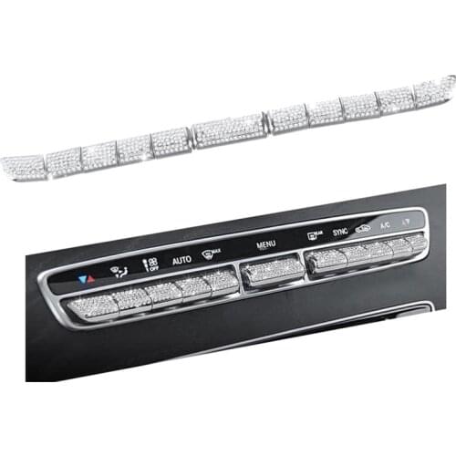 NEW-11Pcs Air Conditioning Control Switch Cover AC Buttons Caps for Mercedes Benz AMG W205 X253 C GLC Class Bling Interior