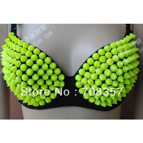 The New Indian Belly Dance Clothes Stage Costumes for Women Performance clothing Beaded Rivets Fluorescent Lingerie Underwear