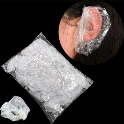 Disposable Waterproof Ear Cover Bath Shower Salon Transparent Ear Protector Cover Caps Dyeing Hair One-off Earmuffs