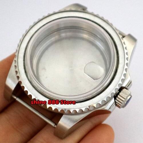 Fit ETA2836 NH35 36 Mingzhu DG2813 3804 Miyota8205 8215 821A Movement 40mm Watch Case Sapphire Glass Without Bezel Insert