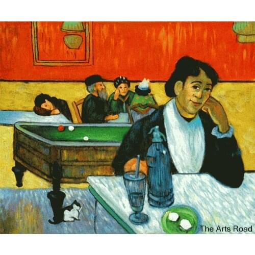 Portrait Painting Night Cafe at Arles by Paul Gauguin Canvas Painting Impressionist Hand-painted 100% Frameless