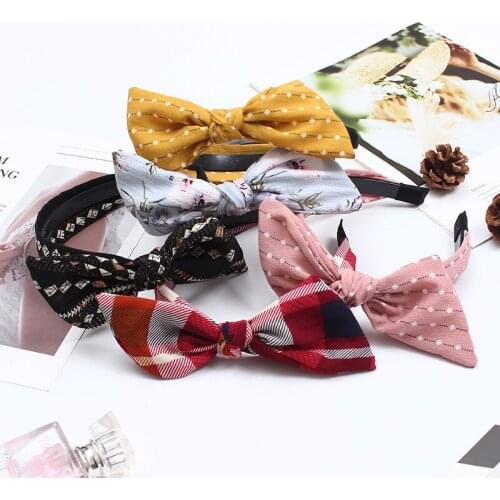 New Summber Fashion Flower Fabric Bowknot Hairband Women Girls Hair Bows Head Hoop Bands Accessories For Women Headband Scrunchy