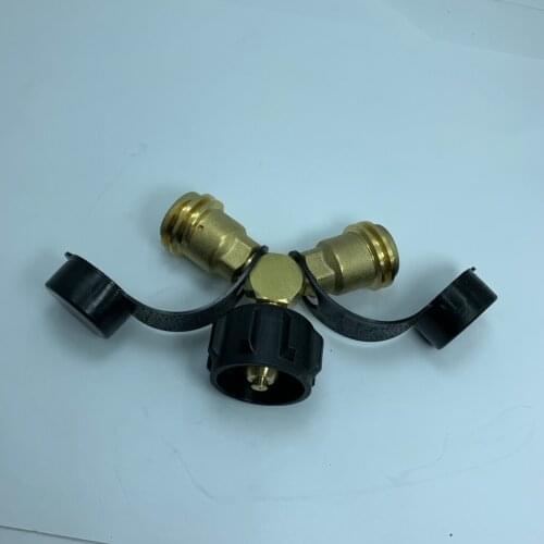 Propane Y-Splitter Tee Connector Solid Brass QCC for BBQ Grill Heater Copper