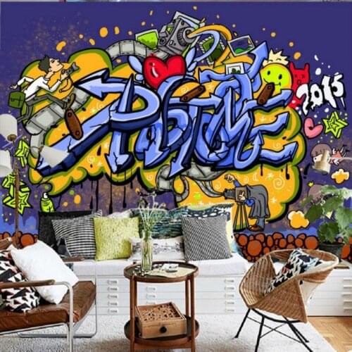 Drop Shipping Custom 3d Wallpaper Custom Modern Graffiti Decoration Background Wall Mural Studio Bar KTV Gaming Room Wallpaper