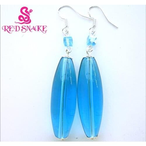 RED SNAKE Fashion Dangle Earrings Handmade Classic lake bule olivary Murano Glass Earring