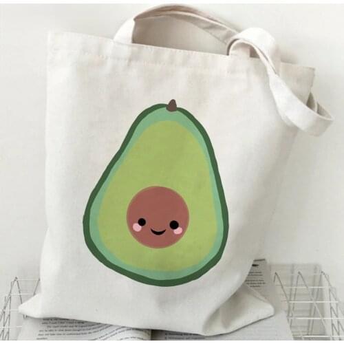 Print Graphic Shopping Bags Girls Fashion Casual Pacakge Handbag Kawaii Avocado Cartoon Interesting Fruit Funny Strange Tote Bag