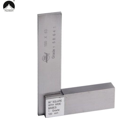 FUJISAN 90 Degree Marking Gauge 100*63mm Angle Ruler Gage Square With Wide Base Stainless steel Grade 1 Measure Tools
