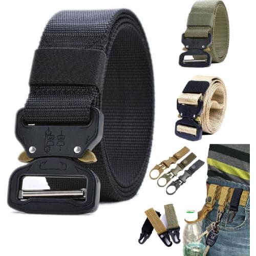 Military Tactical Belt Army Quick Release Metal Buckle Heavy Duty Nylon Belt Outdoor Hunting Accessories War Battle Cinto