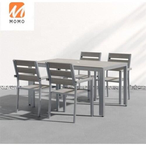 High Effective Rattan Outdoor Dining Set Table And Chairs Plastic Wood Furniture Outdoor Furniture