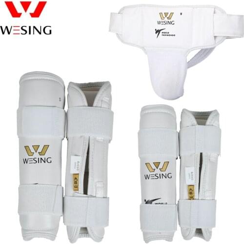 Wesing WTF Approved Men Taekwondo Shin Guard Arm Guard With Grion Guard Taekwondo Protector Equipment Set